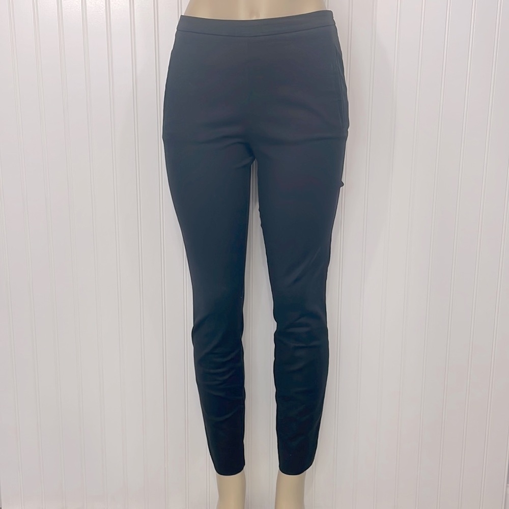 Boden Black Cigarette Fitted Ankle Pants Side Zip Pockets Size 6L